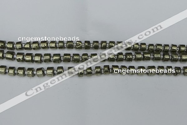 CRB624 15.5 inches 5*8mm tyre pyrite gemstone beads