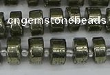 CRB625 15.5 inches 6*10mm tyre pyrite gemstone beads