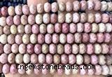 CRB6251 15 inches 5*8mm faceted rondelle pink wooden jasper beads