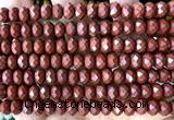 CRB6253 15 inches 5*8mm faceted rondelle red jasper beads