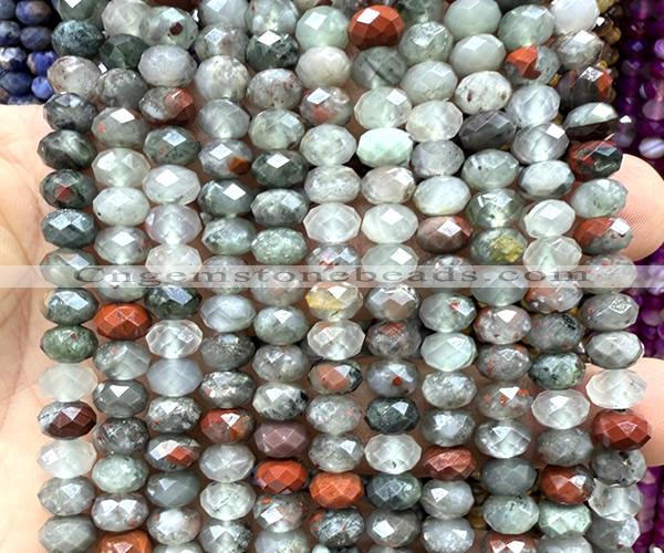 CRB6255 15 inches 5*8mm faceted rondelle blood jasper beads