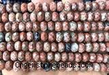 CRB6266 15 inches 5*8mm faceted rondelle red sesame jasper beads