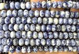 CRB6286 15 inches 5*8mm faceted rondelle blue spot stone beads
