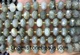 CRB6308 15 inches 6*10mm faceted rondelle seaweed quartz beads