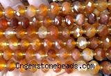 CRB6311 15 inches 6*10mm faceted rondelle red agate beads