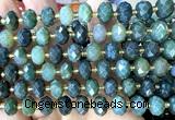 CRB6316 15 inches 6*10mm faceted rondelle moss agate beads