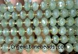 CRB6334 15 inches 6*10mm faceted rondelle green aventurine jade beads