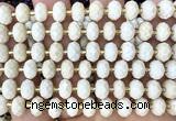 CRB6340 15 inches 6*10mm faceted rondelle white fossil jasper beads