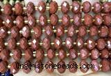 CRB6342 15 inches 6*10mm faceted rondelle red jasper beads