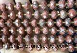 CRB6352 15 inches 6*10mm faceted rondelle red sesame jasper beads