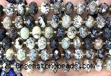CRB6355 15 inches 6*10mm faceted rondelle yellow turquoise beads