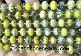 CRB6372 15 inches 6*10mm faceted rondelle yellow turquoise beads