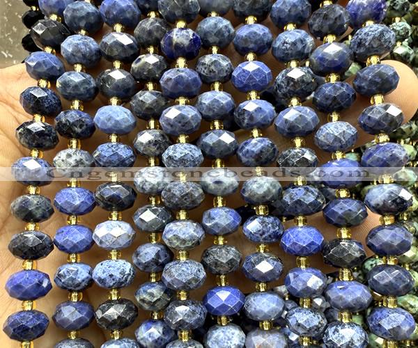 CRB6377 15 inches 6*10mm faceted rondelle dumortierite beads