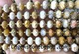CRB6382 15 inches 6*10mm faceted rondelle fossil coral beads