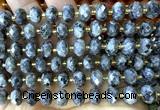 CRB6384 15 inches 6*10mm faceted rondelle black labradorite beads
