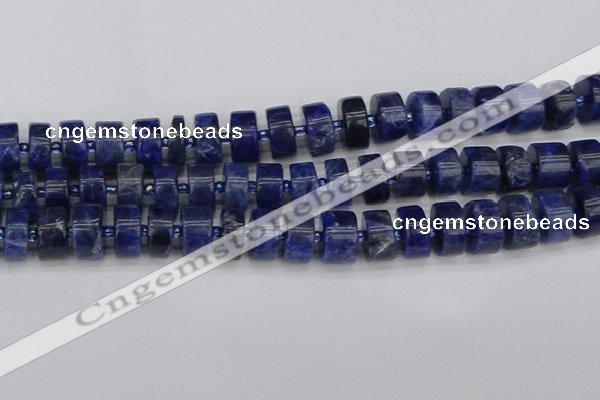 CRB641 15.5 inches 7*14mm tyre sodalite gemstone beads