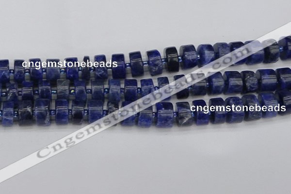 CRB641 15.5 inches 7*14mm tyre sodalite gemstone beads