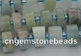 CRB646 15.5 inches 6*10mm tyre aquamarine gemstone beads