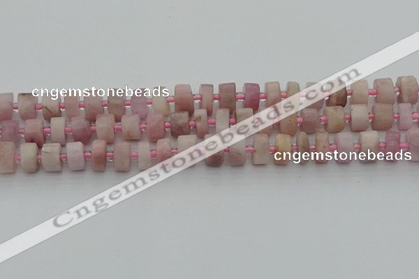 CRB652 15.5 inches 6*10mm tyre pink kunzite gemstone beads