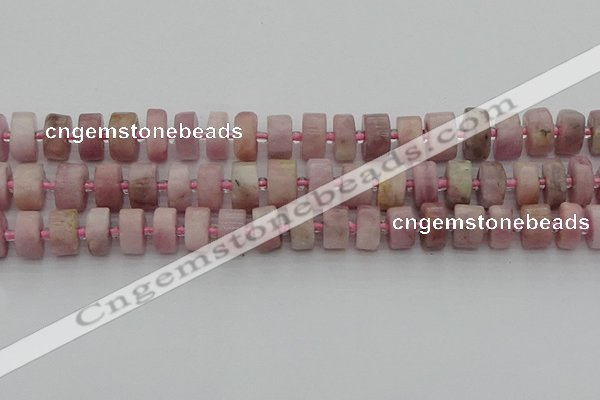 CRB653 15.5 inches 6*12mm tyre pink kunzite gemstone beads