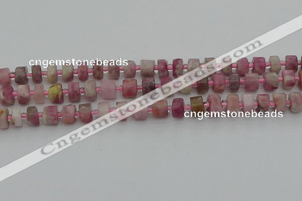 CRB657 15.5 inches 5*8mm tyre pink tourmaline gemstone beads