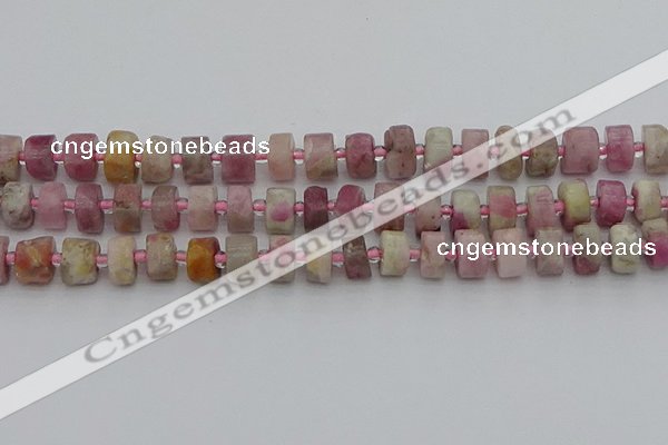 CRB658 15.5 inches 6*10mm tyre pink tourmaline gemstone beads