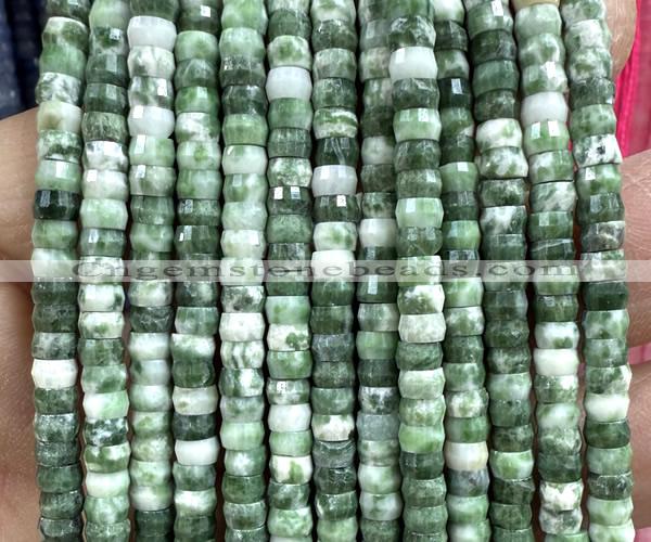 CRB6608 15 inches 2*4mm faceted heishi Qinghai jade beads