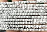CRB6612 15 inches 2*4mm faceted heishi white howlite turquoise beads