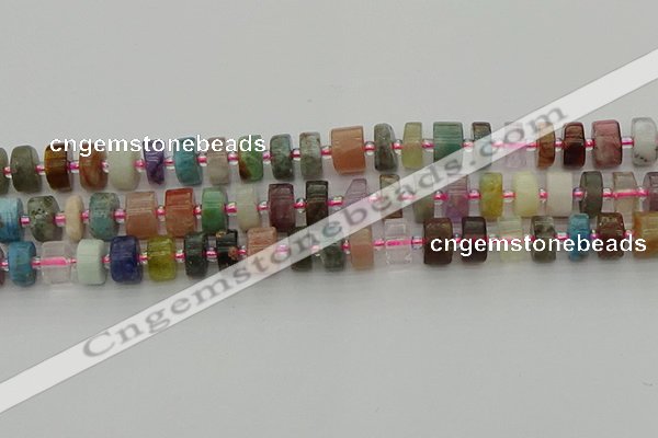 CRB672 15.5 inches 6*10mm tyre mixed gemstone beads wholesale