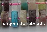 CRB675 15.5 inches 8*16mm tyre mixed gemstone beads wholesale