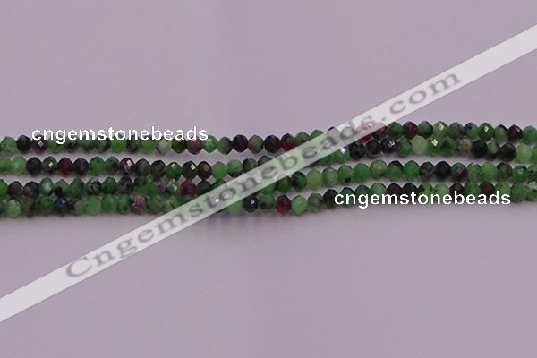 CRB702 15.5 inches 2.5*3mm faceted rondelle ruby zoisite beads