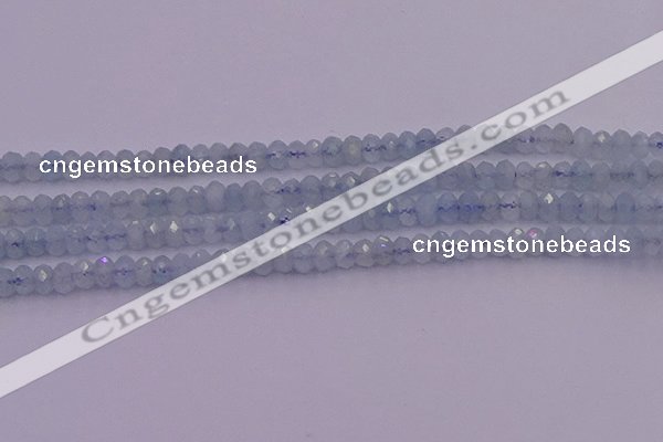 CRB711 15.5 inches 2.5*4mm faceted rondelle aquamarine beads