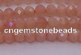 CRB714 15.5 inches 3*4mm faceted rondelle peach moonstone beads