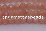 CRB714 15.5 inches 3*4mm faceted rondelle peach moonstone beads