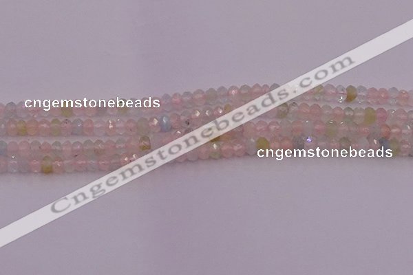 CRB716 15.5 inches 2.5*4mm faceted rondelle morganite beads