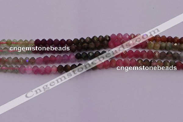 CRB717 15.5 inches 3*5mm faceted rondelle tourmaline beads
