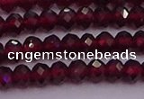 CRB718 15.5 inches 3*4mm faceted rondelle red garnet beads