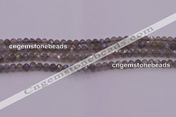 CRB719 15.5 inches 3*4mm faceted rondelle labradorite beads