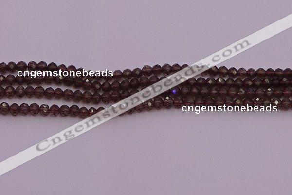 CRB720 15.5 inches 3*4mm faceted rondelle smoky quartz beads