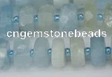 CRB802 15.5 inches 6*10mm faceted rondelle aquamarine beads