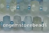 CRB803 15.5 inches 7*12mm faceted rondelle aquamarine beads