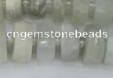 CRB812 15.5 inches 8*14mm faceted rondelle grey moonstone beads