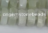 CRB813 15.5 inches 8*16mm faceted rondelle grey moonstone beads