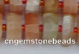 CRB822 15.5 inches 8*18mm faceted rondelle orange moonstone beads