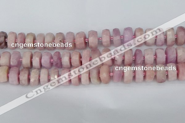 CRB830 15.5 inches 8*18mm faceted rondelle kunzite beads