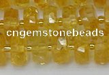 CRB844 15.5 inches 8*14mm faceted rondelle citrine beads