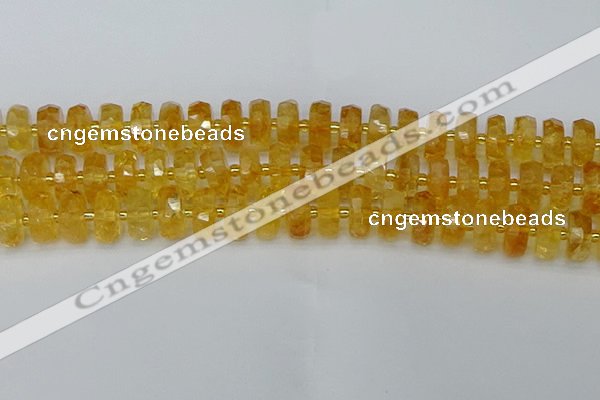 CRB845 15.5 inches 8*16mm faceted rondelle citrine beads