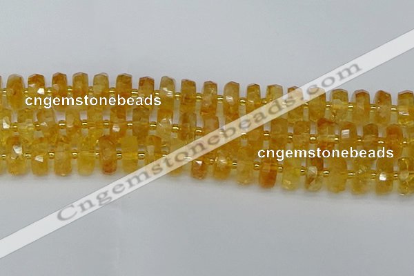 CRB846 15.5 inches 8*18mm faceted rondelle citrine beads