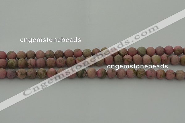 CRC1002 15.5 inches 8mm round matte rhodochrosite gemstone beads