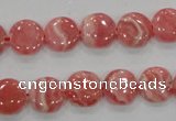 CRC106 15.5 inches 12mm flat round natural argentina rhodochrosite beads